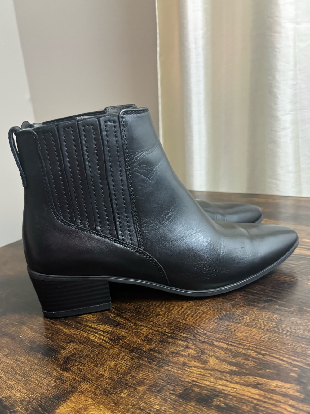 Rockport Truetech Black Leather Ankle Boots Sz 8